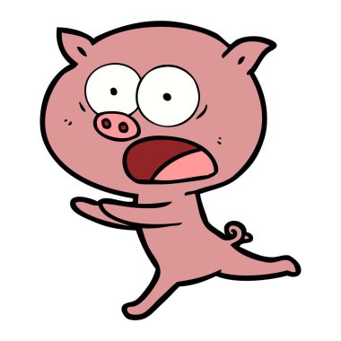 Çizgi film domuzunun vektör çizimi