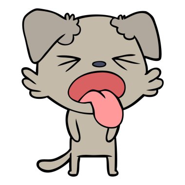 vektör çizim karikatür köpek bıkkın