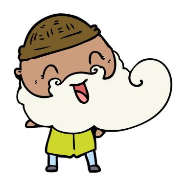 Sakal ve kış şapka ile mutlu adam