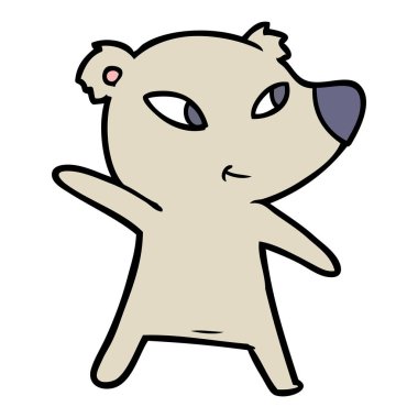 Tatlı çizgi film ayısının vektör çizimi