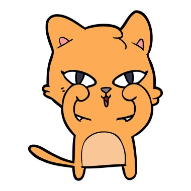 Çizgi film kedisinin vektör çizimi