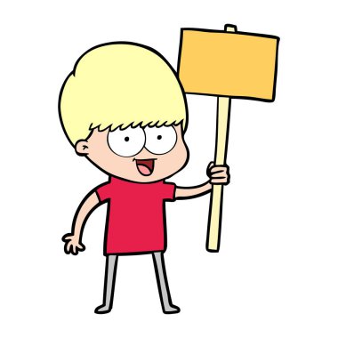 mutlu çizgi film çocuk vektör çizim