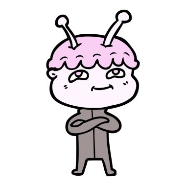 Dostu karikatür spaceman vektör çizim