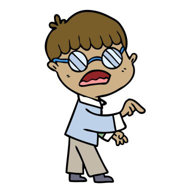 çizgi film çocuk gözlük takıyor