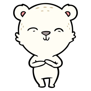 mutlu karikatür ayı vektör çizim