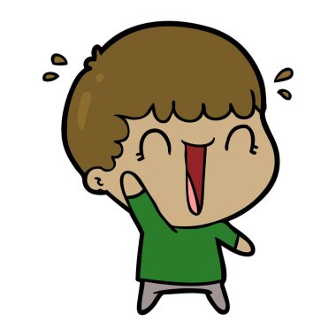 vektör çizim karikatür adam gülen