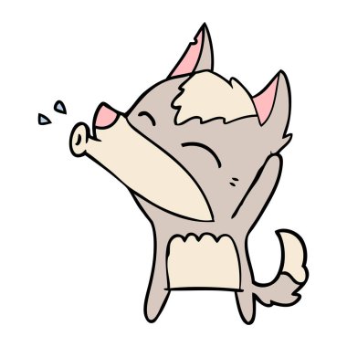 uluyan kurt karikatür, vektör çizim