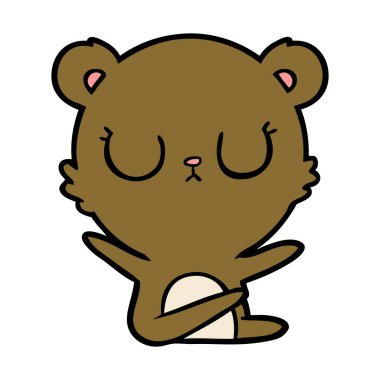 huzurlu karikatür ayı vektör çizim