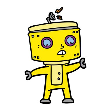 Çizgi film robotunun vektör çizimi
