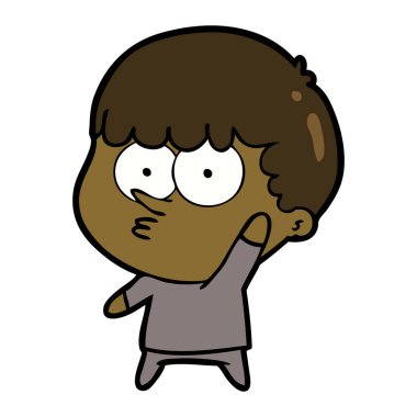 vektör çizim karikatür meraklı çocuk