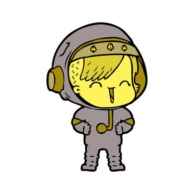 mutlu karikatür alan kız