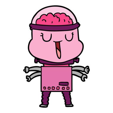 mutlu karikatür robot vektör çizim