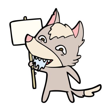 çizgi film aç kurt işareti yazı ile