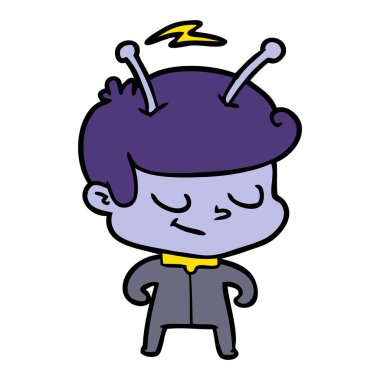 Dostu karikatür spaceman vektör çizim