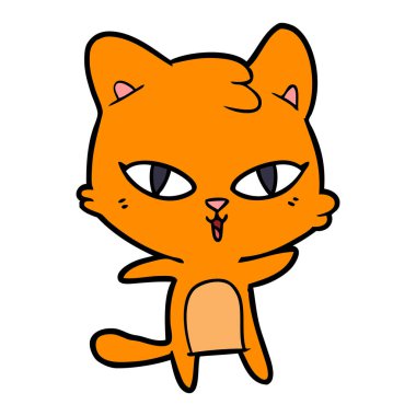 Çizgi film kedisinin vektör çizimi