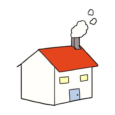 Çizgi film evinin vektör illüstrasyonu