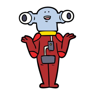 Shrugging dostu karikatür uzaylı