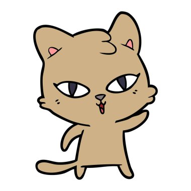 Çizgi film kedisinin vektör çizimi