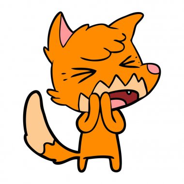 kızgın çizgi film fox vektör çizim