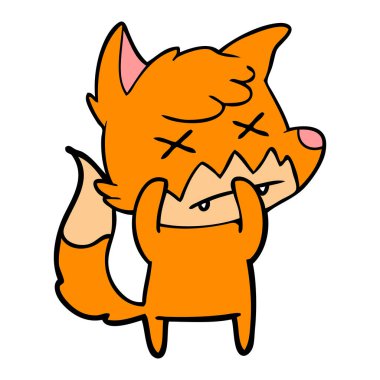 Çizgi film tilkisinin vektör çizimi