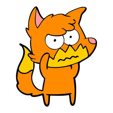 vektör çizim karikatür rahatsız fox