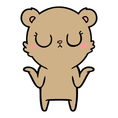 huzurlu karikatür ayı vektör çizim