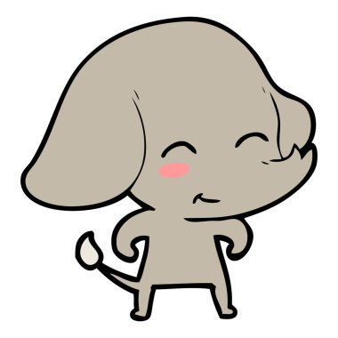 Çizgi film filinin vektör illüstrasyonu