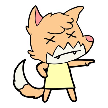 Çizgi film tilkisinin vektör çizimi