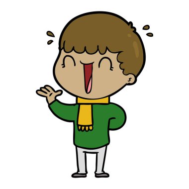 vektör çizim karikatür adam gülen