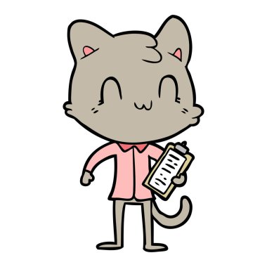 vektör çizim karikatür mutlu kedi