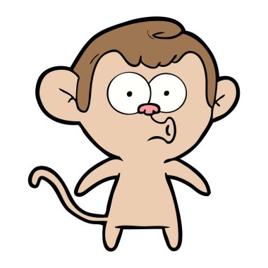 Çizgi film maymununun vektör çizimi
