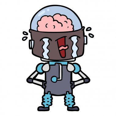 Çizgi film robotunun vektör çizimi