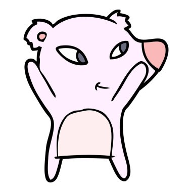 Tatlı çizgi film ayısının vektör çizimi