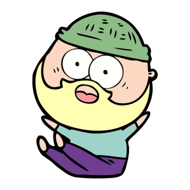 vektör çizim karikatür sakallı adam