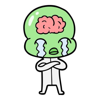 büyük beyin uzaylı ağlıyor çizgi film