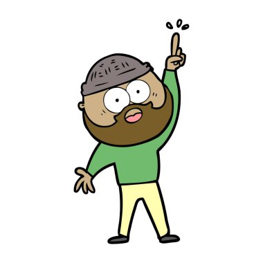 vektör çizim karikatür sakallı adam