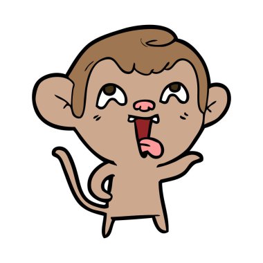 deli karikatür maymun vektör çizim