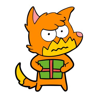 vektör çizim karikatür rahatsız fox