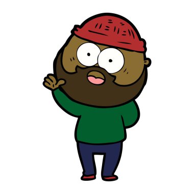 vektör çizim karikatür sakallı adam
