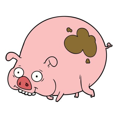 Çizgi film domuzunun vektör çizimi