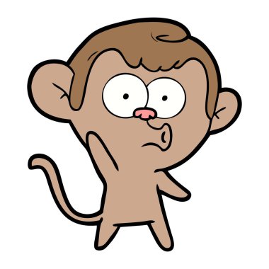 Çizgi film maymununun vektör çizimi
