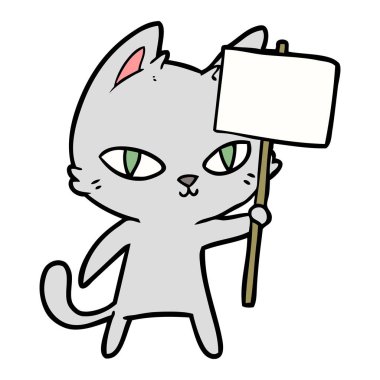 Çizgi film kedisinin vektör çizimi