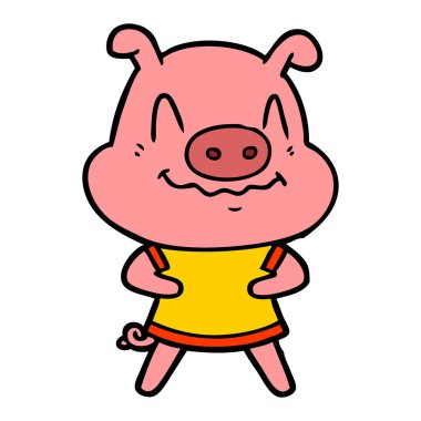 Çizgi film domuzunun vektör çizimi