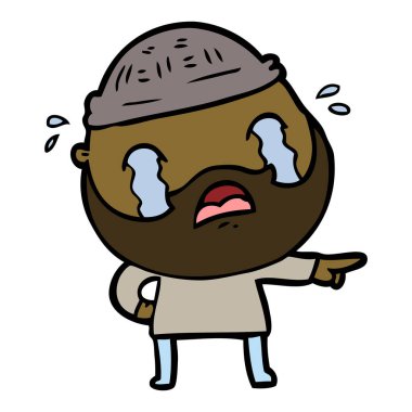 sakallı adam ağlıyor çizgi film