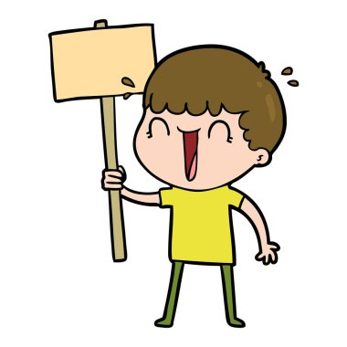 vektör çizim karikatür adam gülen