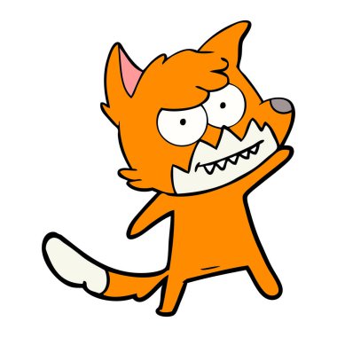 vektör çizim karikatür sırıtan Fox