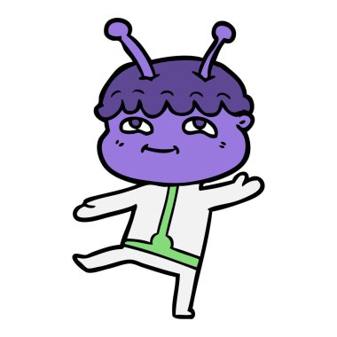 Dostu karikatür spaceman vektör çizim