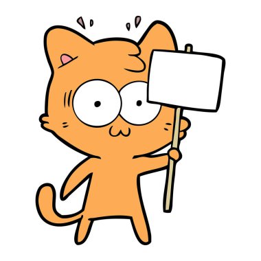 Çizgi film kedisinin vektör çizimi