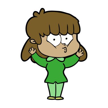 vektör çizim karikatür kız ıslık