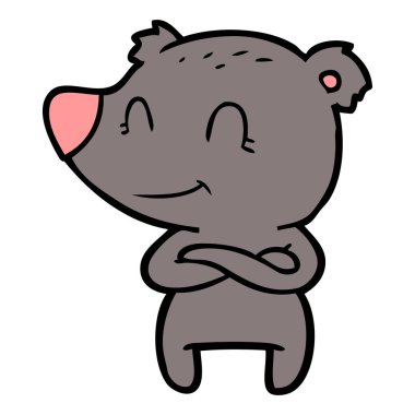 vektör çizim dost ayı çizgi film